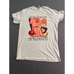 Theres No Crying In Baseball Graphic T-Shirt Gray M 50% Cotton 50% Polyester